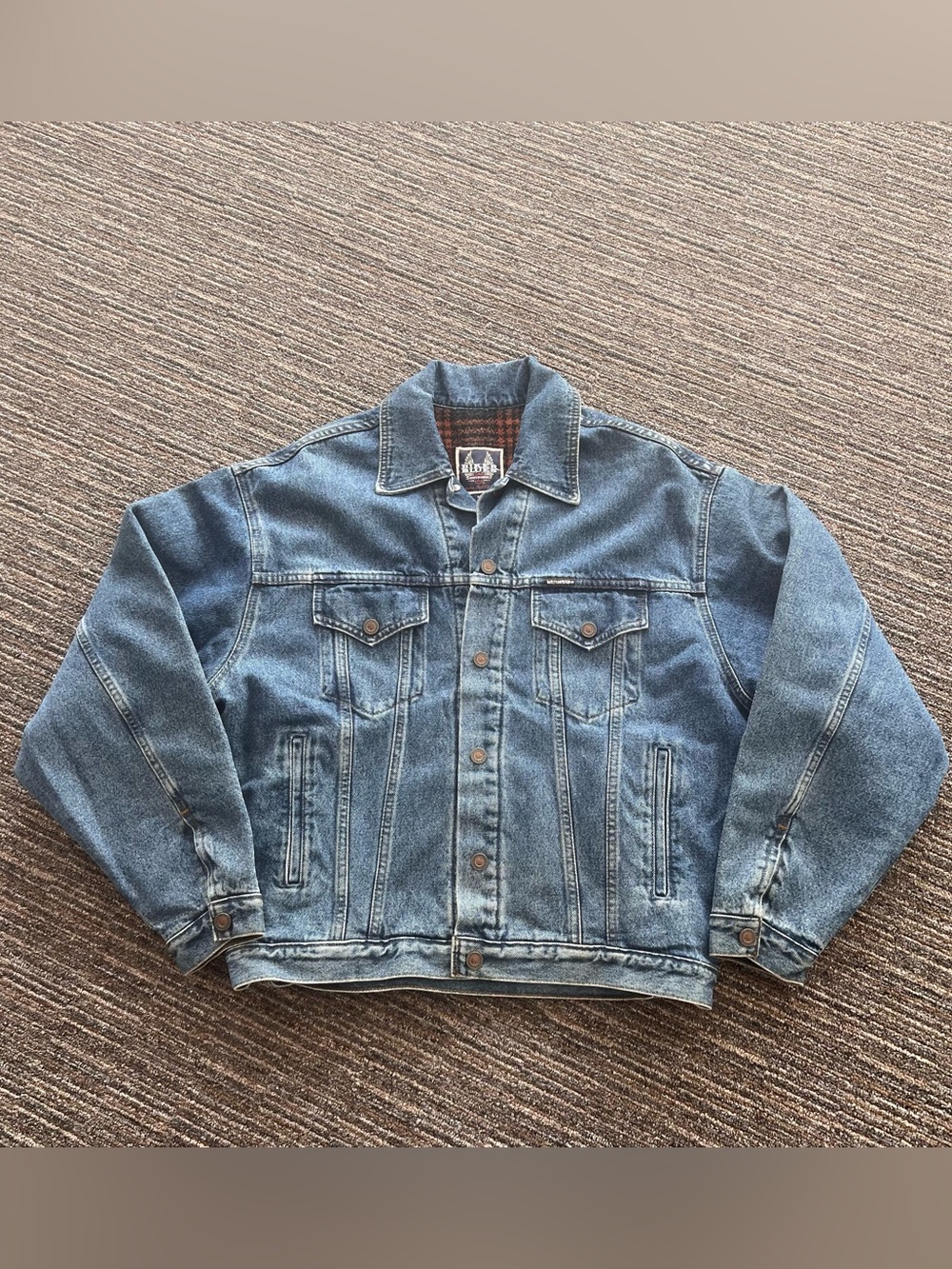 Vintage 90s Harley-Davidson Biker Blues denim trucker jacket blue pearl snap but